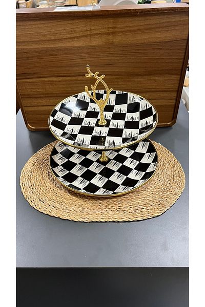 ACAR Qualita-King Enamel Layered Cookie Holder Checkers
