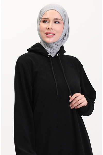 sefamerve Černá tunika a kalhoty s kapucí - 0566-01