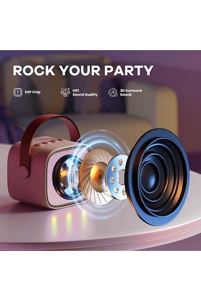 Primo Plus YLL Kids Karaoke Machine, Portable Bluetooth Speaker with Wireless Microphone
