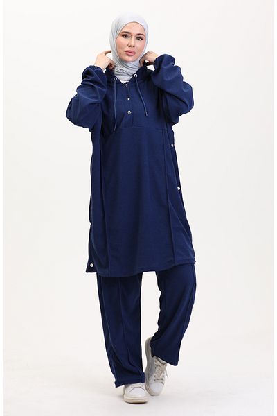 sefamerve Saks Tunika- und Hosen-Set mit Kapuze – 0567-05