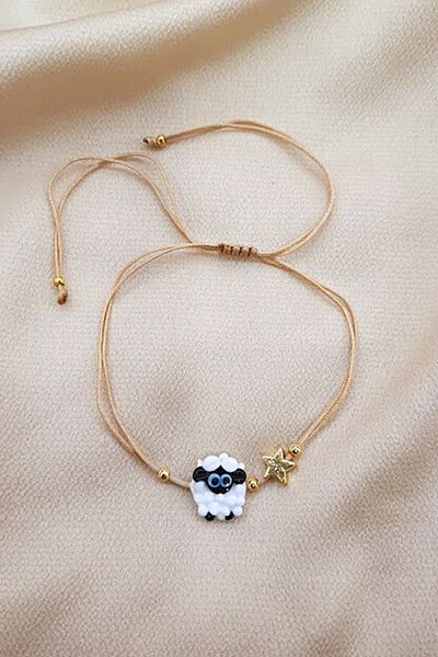 PETEK AKSESUAR Lamb Handmade Glass Murano Anklet Bracelet