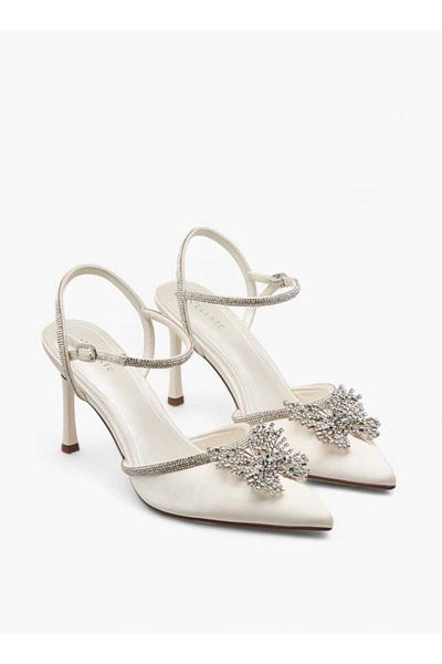 Celeste Women's Embellished Sandals with Buckle Closure and Stiletto Heels