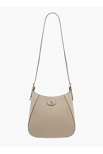 Celeste Textured Shoulder Bag with Adjustable Strap and Zip Closure