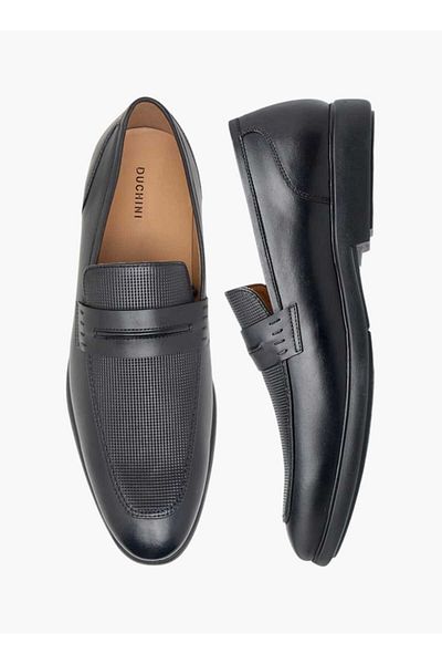 Duchini Men's Textured Slip-On Loafers