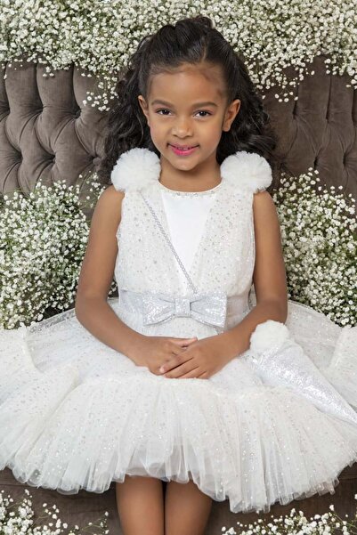 Kids Pamina Girl's Ecru Evening Dress