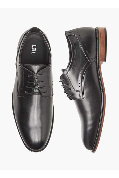 LBL by Shoexpress Solid Derby Shoes with Lace-Up Closure