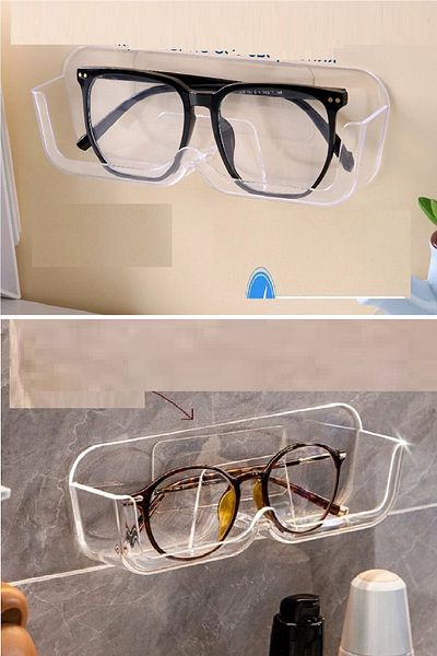 VB QUALITY Clear Glasses Rack Wall Sticking Eyeglasses Organizer Organizer Shelf