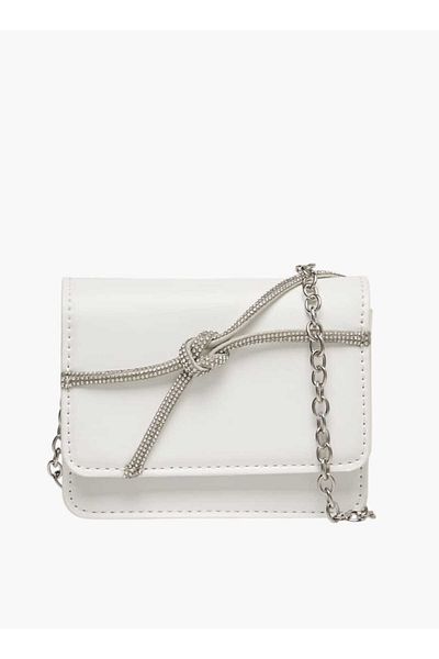 Flora Bella by Shoexpress Flora Bella Embellished Crossbody Bag with Button Closure and Chain Strap