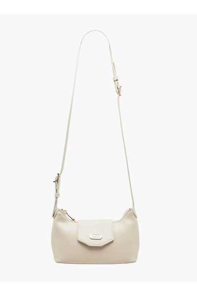 Missy Textured Shoulder Bag with Detachable Strap and Zip Closure