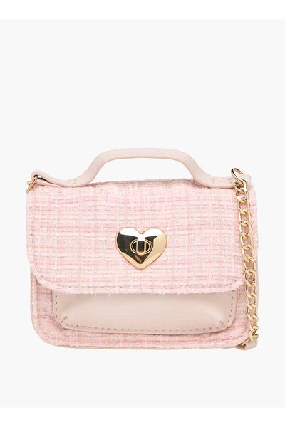 Little Missy Little Missy Textured Crossbody Bag with Twist Lock Closure and Adjustable Strap