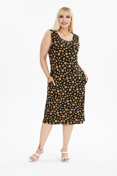 modayız Καλοκαιρινό Αμάνικο Φόρεμα με Τσέπες Plus Size 22C-2390