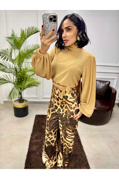 Lila Rose Scooby Leopard Palazzo Pant.