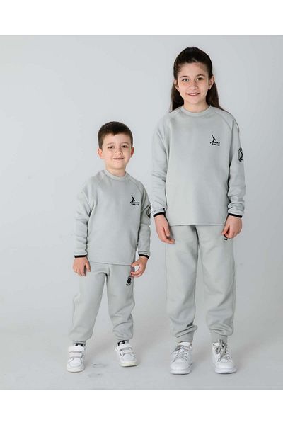 Black One Boys/Girls Adjustable Waist Cycling Collar Tracksuit Suit