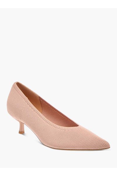 Celeste Women's Textured Slip-On Pumps with Kitten Heels