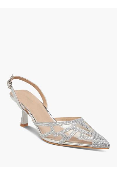 Flora Bella by Shoexpress Flora Bella Pointed Toe Sandals with Flared Heels and Buckle Closure