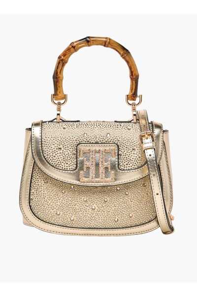 ELLE Embellished Tote Bag with Top Handle and Adjustable Strap - W 6 x H 14 x D 20 cm