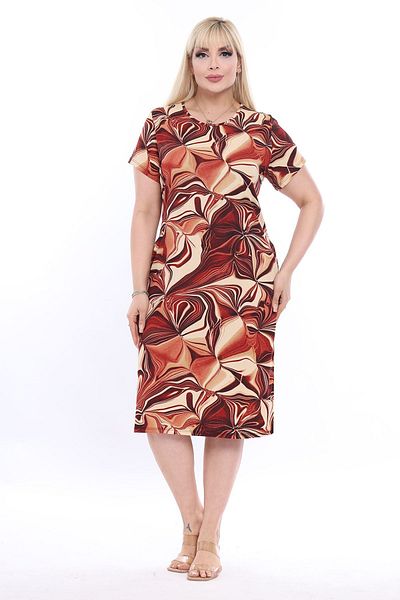 modayız Καλοκαιρινό φόρεμα με τσέπες Plus Size 27d-2317