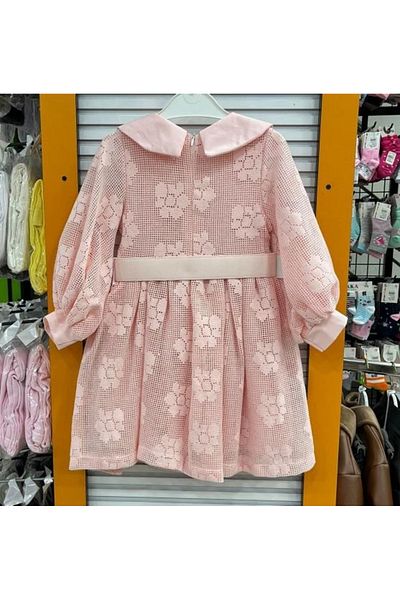 Yonca Çocuk AYD Kids 881 Rochie din dantelă cu centură pentru fete