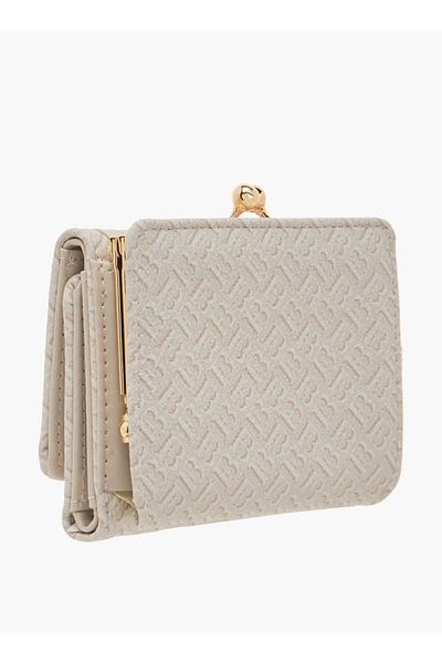 Flora Bella by Shoexpress Flora Bella Monogram Print Tri-Fold Wallet with Button Closure