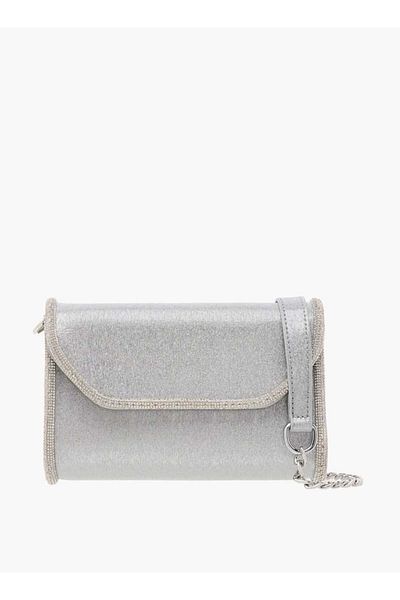 Flora Bella by Shoexpress Flora Bella Embellished Crossbody Bag with Detachable Chain Strap and Flap Closure