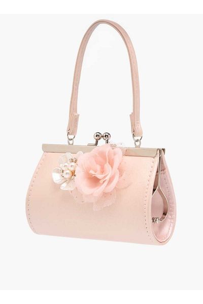 Flora Bella by Shoexpress Flora Bella Flower Applique Handbag With Kiss Lock Closure