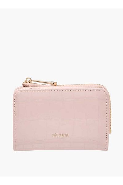 Celeste Textured Bi-Fold Wallet with Zip Closure