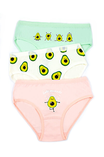 Öts Chiloți pentru fete din bumbac cu imprimeu avocado, 6 piese - Culoare mixtă