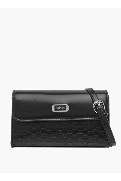 Missy حقيبة كروس بودي منقوش عليها شعار الشركة مع حزام قابل للفصل وقفل بغطاء -...