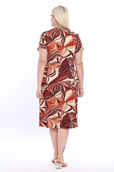 modayız Summer Pocket Plus Size Dress 27D-2317