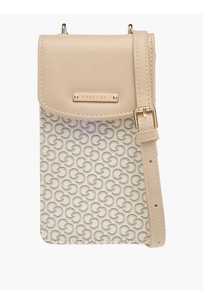 Celeste Monogram Print Crossbody Bag with Detachable Strap and Flap Closure