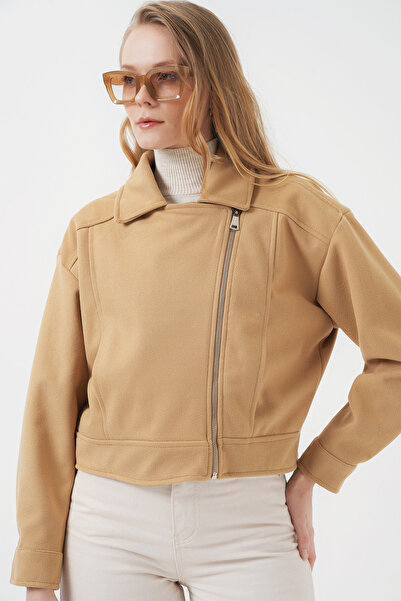 Bigdart 0717 Women's Short Stamp Jacket - Biscuit