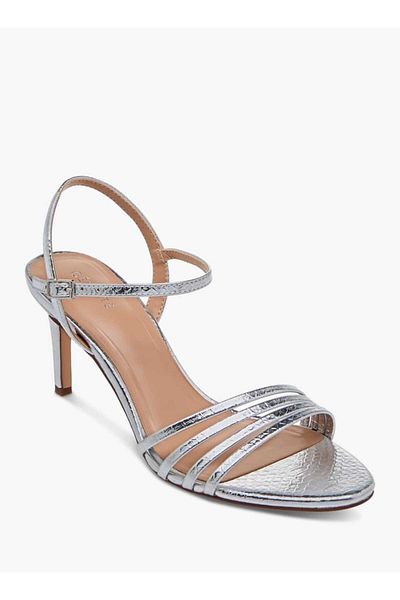 Celeste Women's Textured Sandals with Stiletto Heels and Buckle Closure