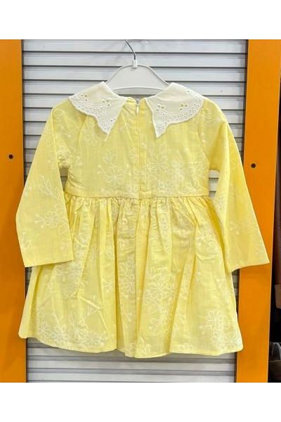 Yonca Çocuk Ebruli Kids 5203 Girl's Daisy Pearl Collar Dress