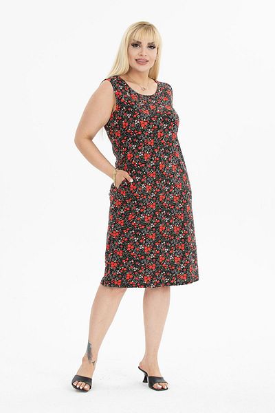 modayız Summer Sleeveless Pocket Plus Size Dress 19D-2386