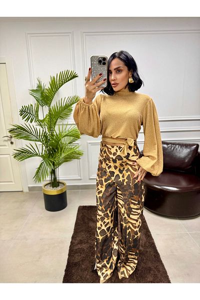 Lila Rose Scooby Leopard Palazzo Pant.