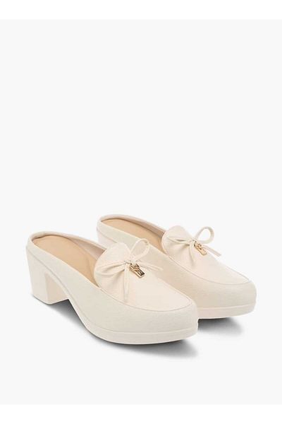 Flora Bella by Shoexpress Flora Bella Bow Detail Block Heels Slip-On Shoes