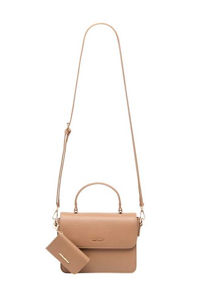 Flora Bella by Shoexpress Flora Bella Solid Satchel Bag with Detachable Strap and Wallet