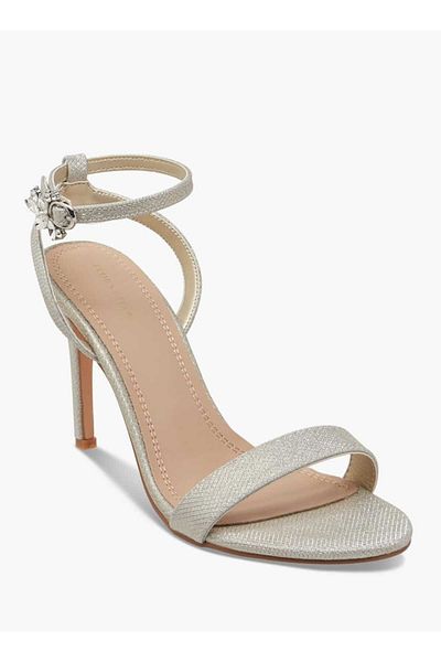 Flora Bella by Shoexpress Flora Bella Embellished Sandals with Stiletto Heels and Buckle Closure