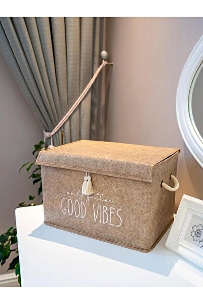 Smyak Beige Mini Box with Felt Lid, 5 Pcs (35X24X24Cm)