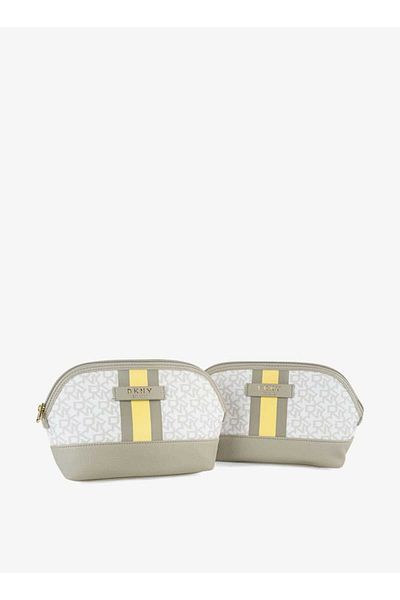 Dkny DKNY Monogram Print Pouch with Zip Closure - Set of 2