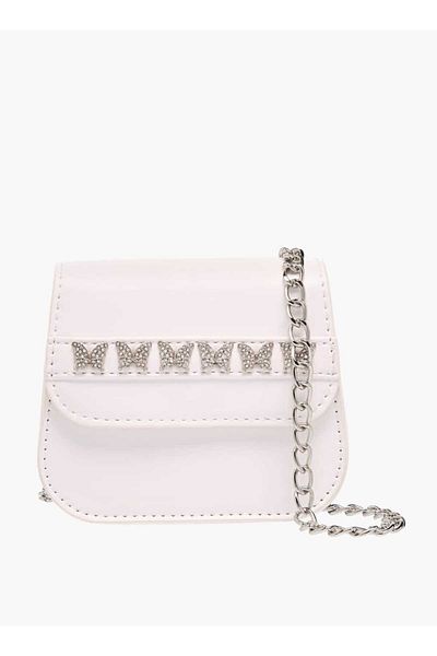 Flora Bella by Shoexpress Flora Bella Butterfly Accent Crossbody Bag with Detachable Chain Strap and Flap Closure