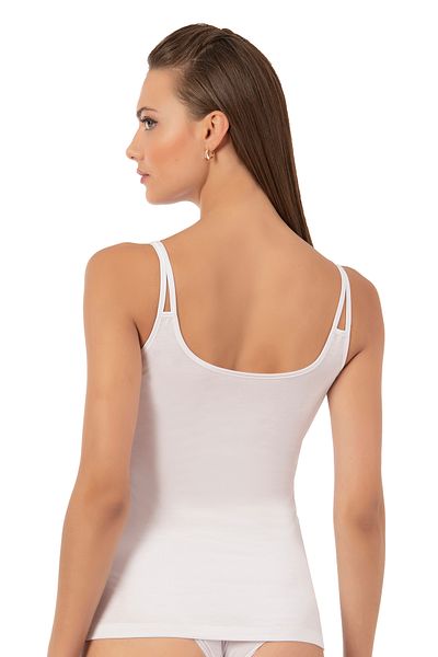 ÖZKAN underwear Özkan 26765 Women's Premium Modal Fabric Flexible Comfortable Rope Strap Detailed Satin Ribbed Undershirt