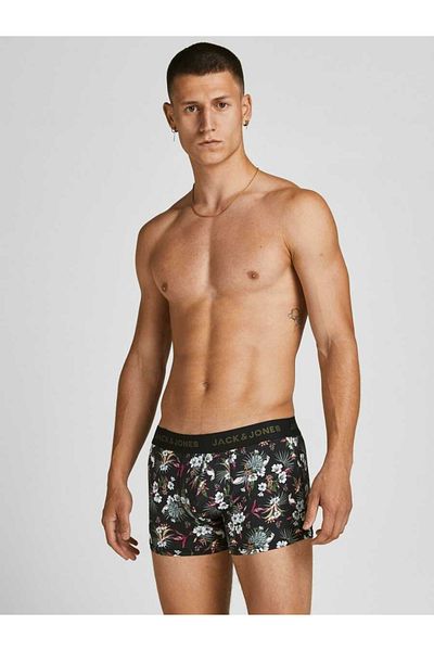 Jack & Jones Jack&Jones 12194284 Jacflower Microfiber - Μαύρο ανδρικό μπόξερ 3 συσκευασιών