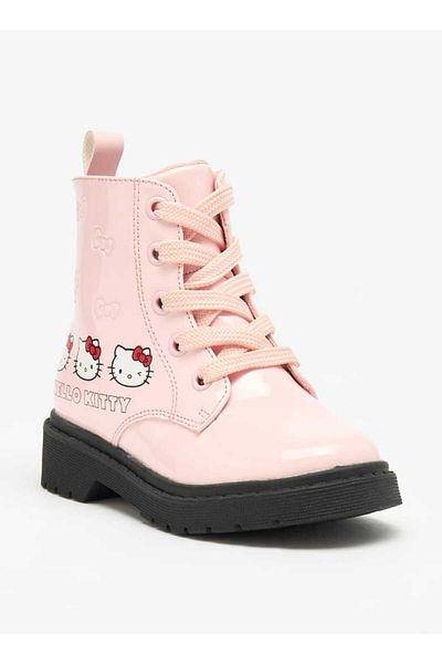 Hello Kitty Print Ankle Boots with Zip Closure
