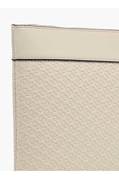 Celeste Monogram Embossed Wallet with Detachable Wristlet Strap and Zip Closure - W 1 x H 19 x D 28 cm