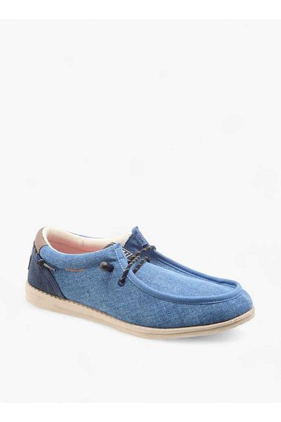 Lee Cooper Men's Textured Moccasins with Lace-Up Closure