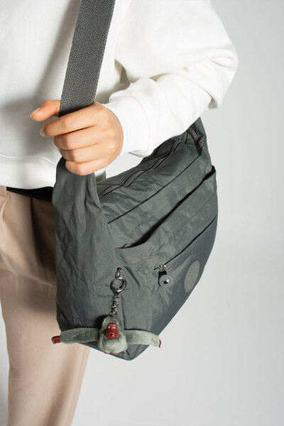 Morpelikan Women's Water Resistant Fabric Multi-Compartment Cross Strap Dark Gray Color School Travel and Shoulder Bag