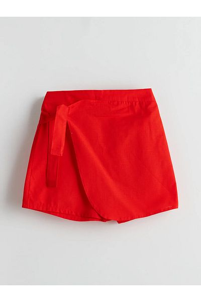 LC Waikiki Lcw Kids Red Elastic Waist Girl's Shorts Skirt