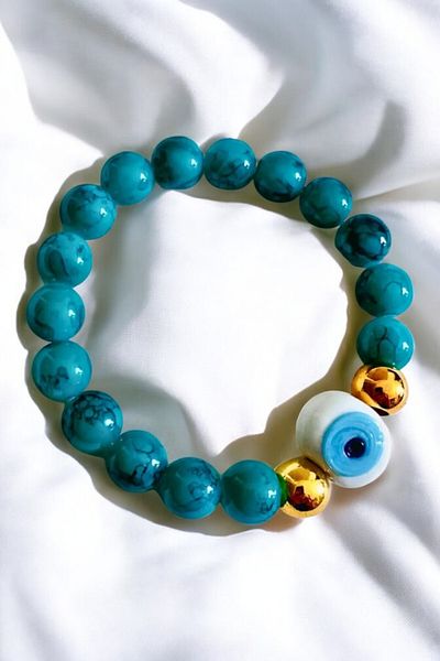 PETEK AKSESUAR Alaçatı Glass Evil Eye Bracelet - Stylish and Comfortable Design