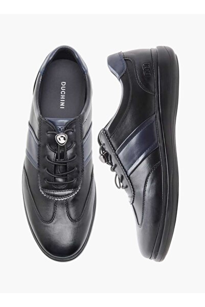 Duchini Men's Panelled Loafers with No-Tie Laces